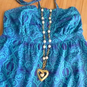 Summer party maxi dress blues and nice ruffle hem